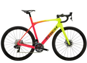 Trek Domane SLR 9 AXS 58 Radioactive Coral to Yellow Fa